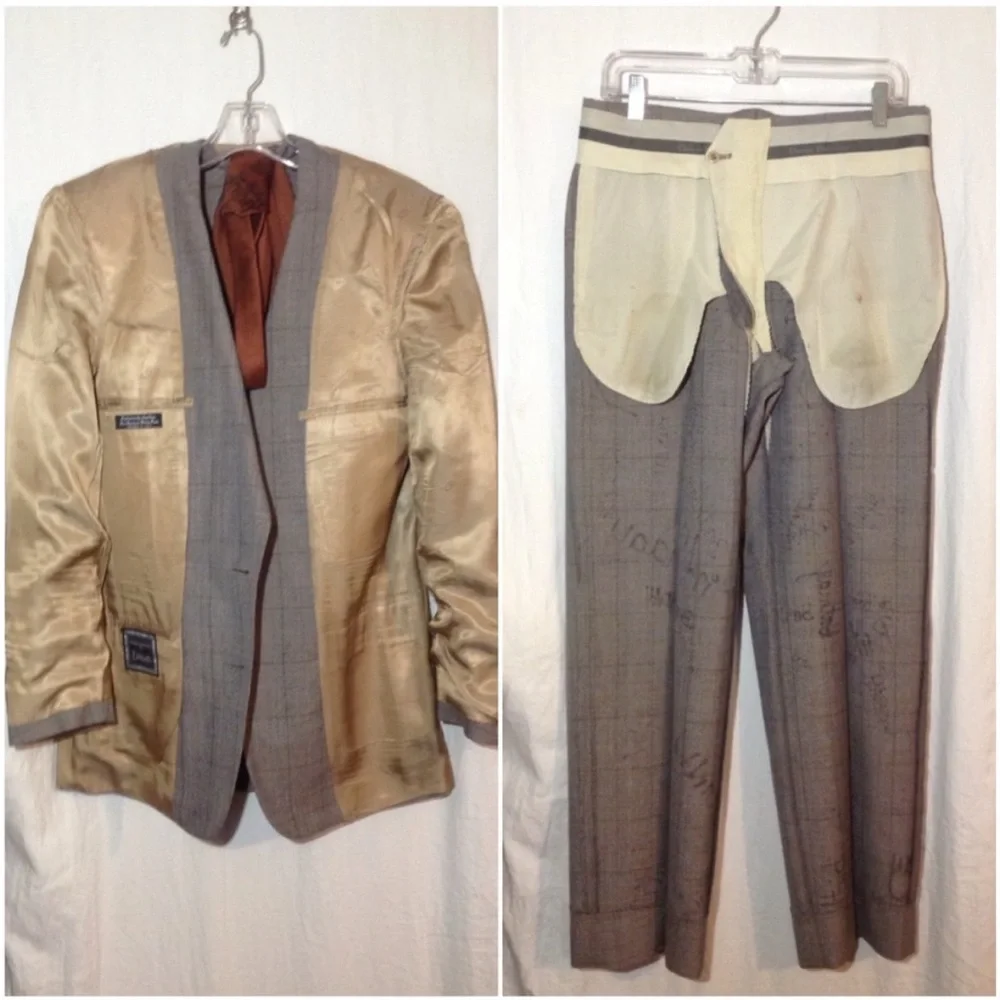 Christian Dior Suit w/“Happy Birthday” written all over jacket, pants & tie L - Picture 6 of 8
